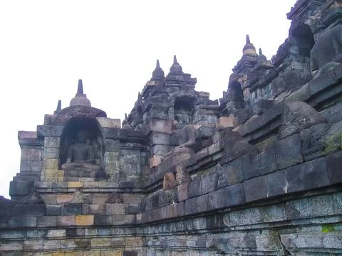 Stupas in Borobudur Temple, Central Java at Indonesia Stock-Fotos