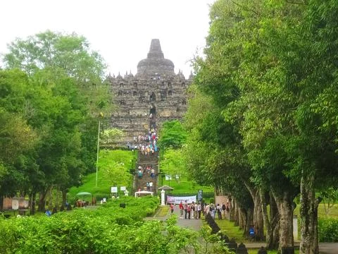 Stupas in Borobudur Temple, Central Java at Indonesia Fotos Stock