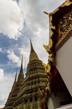Stupas at Buddhist Temple Stock Photos