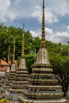 Stupas at Buddhist Temple Stock Photos