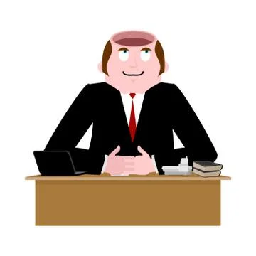 Stupid businessman. Open head is empty. Without brains Stock Illustration