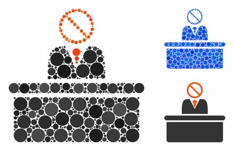 Stupid clerk Composition Icon of Circle Dots Stock Illustration