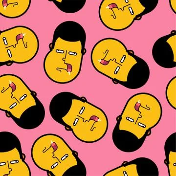 Stupid pattern seamless. Silly ornament. sheepish background. Vector illustra Illustrazione stock