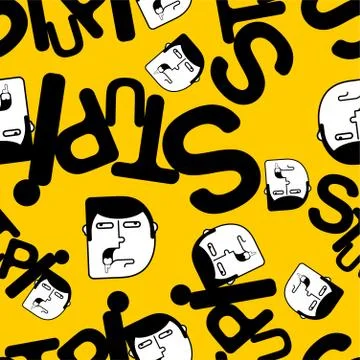 Stupid pattern seamless. Silly ornament. sheepish background. Vector illustra Illustrazione stock