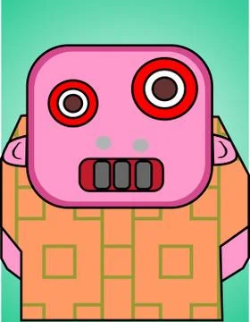 Stupid robot Stock Illustration