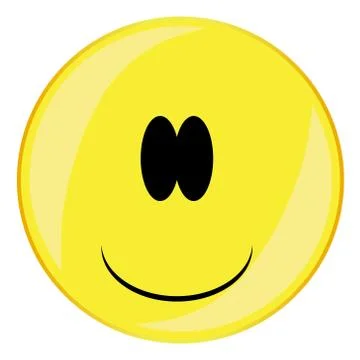Stupid Smiley Face Button Isolated Stock Illustration