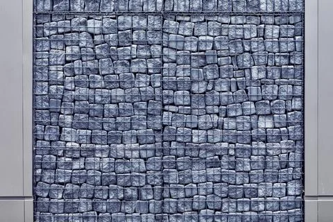 Sturdy and Chic: Gabion Rectangular Stone Texture Stock Photos