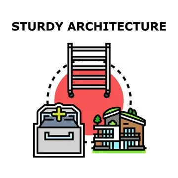 Sturdy architecture concept featuring strong structures and support systems Stock Illustration