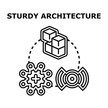 Sturdy architecture system building and connecting process Stock Illustration