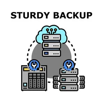 Sturdy backup and data recovery infrastructure concept Stock Illustration