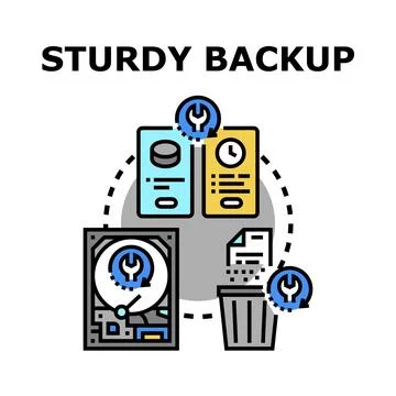 Sturdy backup system developing cloud data protection Stock Illustration