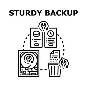 Sturdy backup system developing cloud data protection Stock Illustration