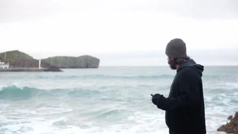 Sturdy looking man with a beard Video stock 146613663