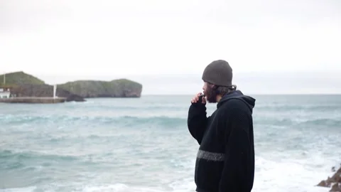 Sturdy looking man with a beard Stock Footage 146613866