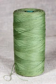 Sturdy natural green thread Stock Photos