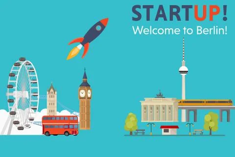 Sturtup, welcome to Berlin Stock Illustration