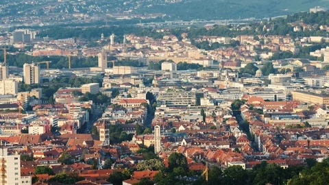 Stuttgart Birkenkopf top view Video stock 90388737