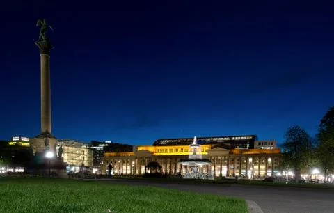 Stuttgart castle at night Stock Photos