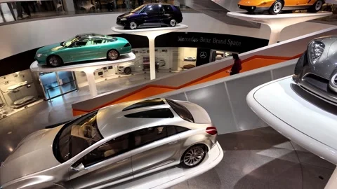 Stuttgart Germany - 04 02 2024:The Mercedes-Benz Museum Stuttgart Stock Footage 264392344