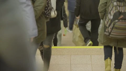 Stuttgart, Germany - 06/18/2024: Commuters in a subway station, blurred Stock Footage 277784006