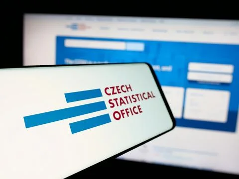 Stuttgart, Germany - 11-22-2024: Cellphone with logo of Czech Statistical Off Stock Photos