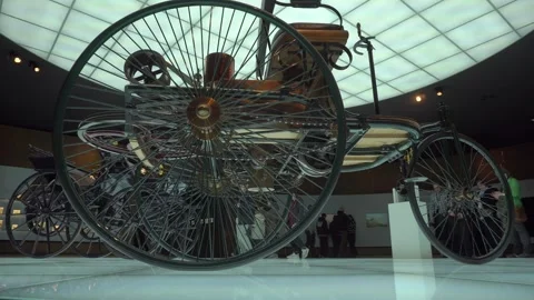 Stuttgart, Germany - 12 feb 2023: Benz Patent-Motorwagen from 1886 the first Stock Footage 242588239