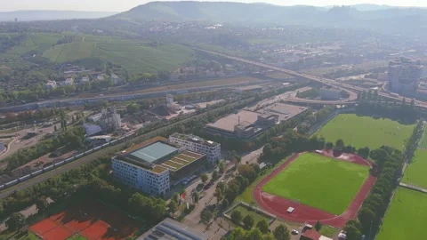 Stuttgart, Germany: Aerial view of capital city of state of Baden-Württemberg Stock Footage 190899405