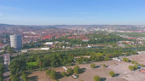 Stuttgart, Germany: Aerial view of capital city of state of Baden-Württemberg Video stock 190899699