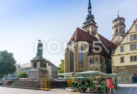STUTTGART, GERMANY - September 15, 2016: Schlossplatz is the largest square i Stock Photos
