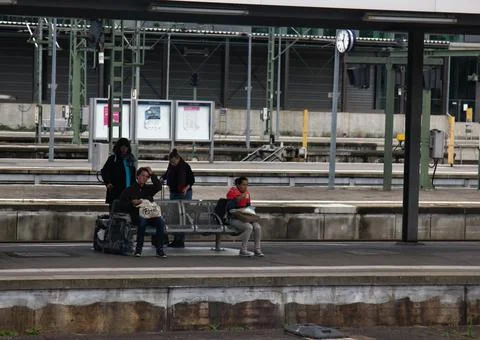 Stuttgart main station go inside train Stock Photos
