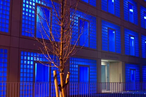 Stuttgart public library at night Stock Photos