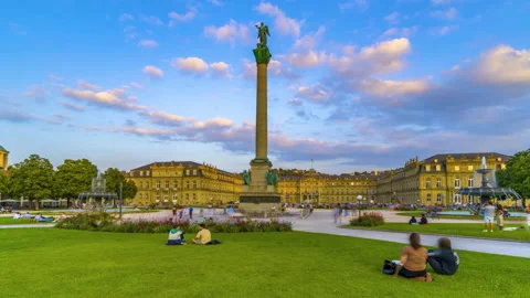 Stuttgart schlossplatz hyperlapse Video stock 139751730