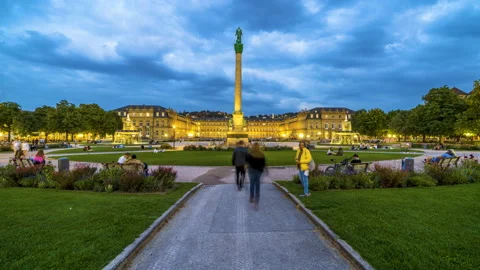 Stuttgart Schlossplatz Hyperlapse Stock-Footage 139751748