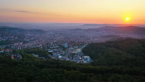 Stuttgart skyline aerial view 動画素材 139744387