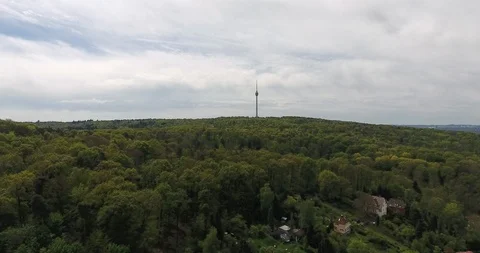 Stuttgart TV Tower and forest  Stockbeeldmateriaal 89992659
