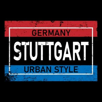 Stuttgart vector lettering in German, it's German name of Stuttgart. German hand Stock Illustration