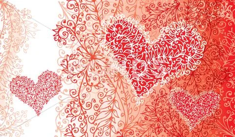 St.valentine love red heart card Stock Illustration
