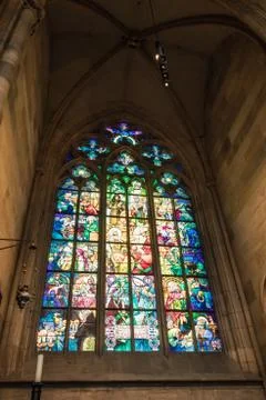 St.Vitus Cathedral interior Stock Photos