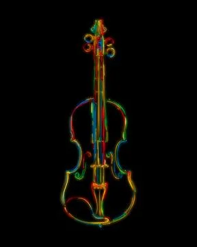 Styized violin sketch in colors Stock Illustration