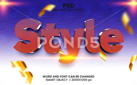 Style 3d Text Effect Editable PSD PSD Template