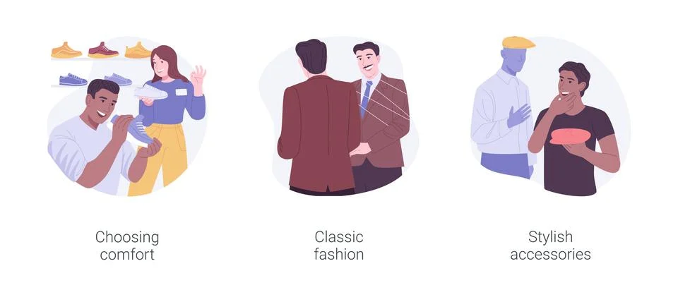Style and fashion isolated cartoon vector illustrations set. Stock Illustration