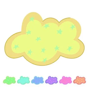 Style boho cloud vector cartoon graphic イラスト素材