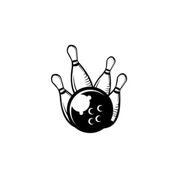 Style bowling logo Stock Illustration