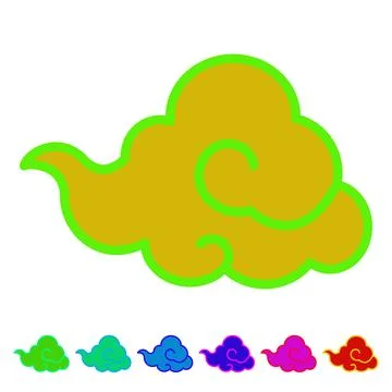 Style chinese cloud cartoon vector graphic イラスト素材