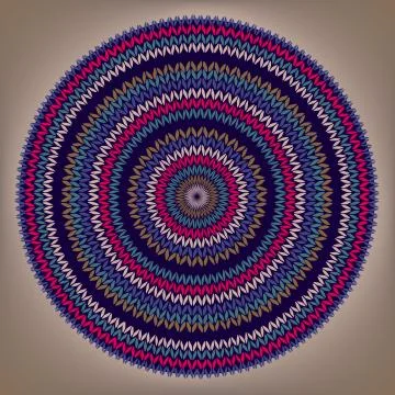 Style circle simple color vector needlework background, ornamental round knit Illustrazione stock