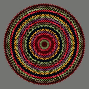 Style circle simple color vector needlework background, ornamental round knit Illustrazione stock