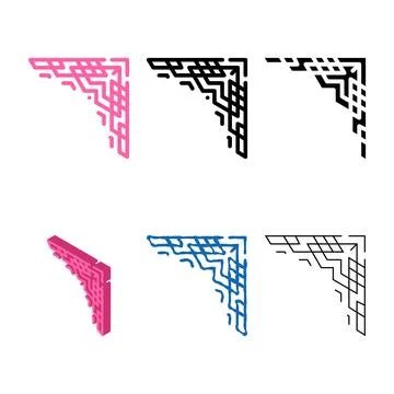 Style corner color icon forms vector flat Stock-Illustration