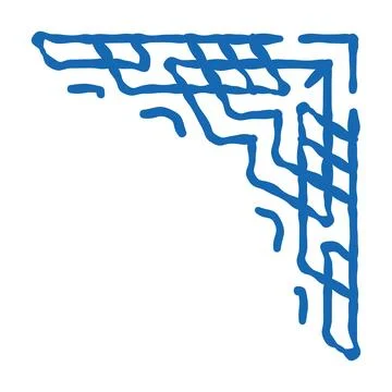 Style corner flat icon doodle illustration Stock Illustration