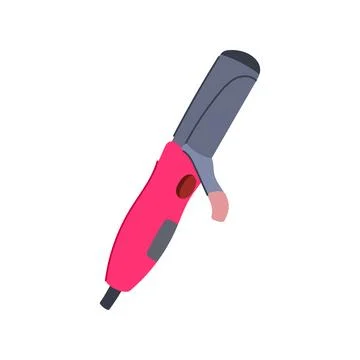 Style curling iron cartoon vector illustration Stock Illustration