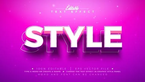 Style Editable Text Effect Design Scalable Vector Graphic Style with Shadow.. Stock Illustration